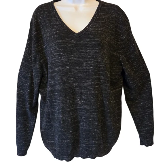 Calvin Klein Men's Dark Gray V-Neck Sweater - Picture 2 of 7